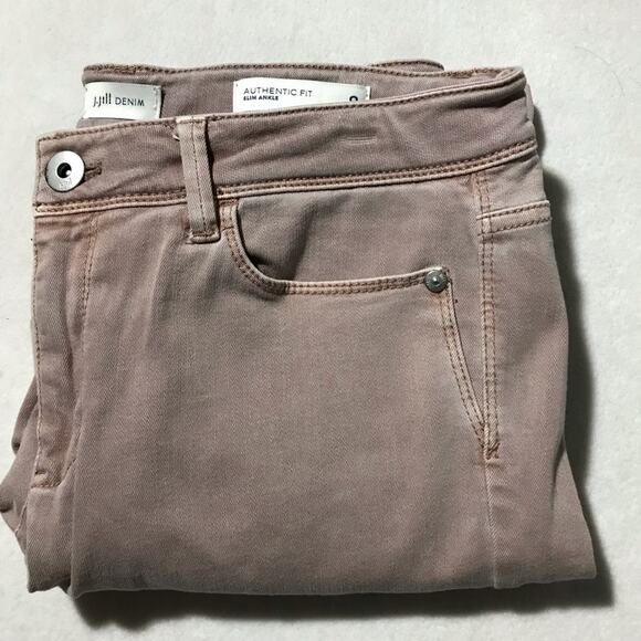 J Jill authentic fit slim ankle 8 womens pink denim jeans casual soft stretchy - Picture 11 of 12
